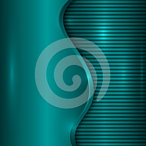 Vector abstract turquoise background with curve and stripes