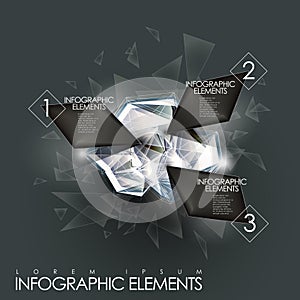 Vector abstract twinkle gem infographic elements
