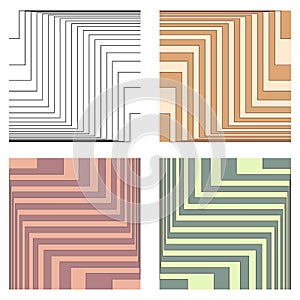 Vector striped rhythmic elements backgrounds set