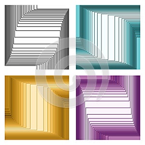 Vector striped rhythmic elements backgrounds set