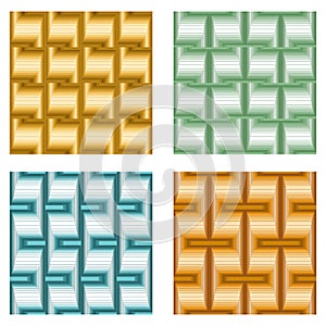 Vector striped rhythmic elements backgrounds set