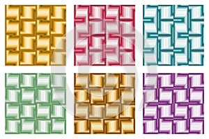 Vector striped rhythmic elements backgrounds set