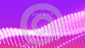 Vector abstract violet particle wave, points array, shallow depth of field. Futuristic illustration. Technology digital