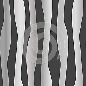 Vector Abstract Zebra Stripes Silver Gradient on Dark Gray seamless pattern background. Perfect for fabric, wallpaper