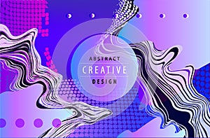 Vector abtract liquid background, fluid poster, cover. creative template, card. Geometric 3d design,