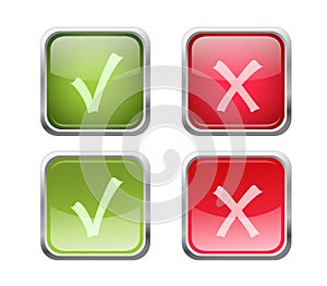 Vector accept and decline buttons photo