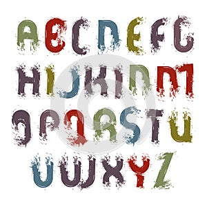 Vector acrylic alphabet capital letters set, hand-drawn