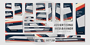 Vector ad web banner with standard size. design template for your promotion