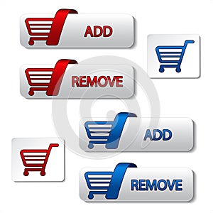 vector add delete shopping cart item photo