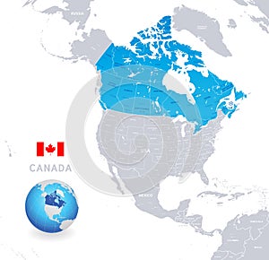Vector Administrative Blue Canada Map