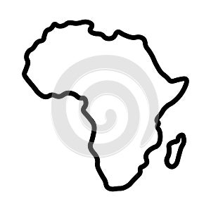 vector africa outline map on white background