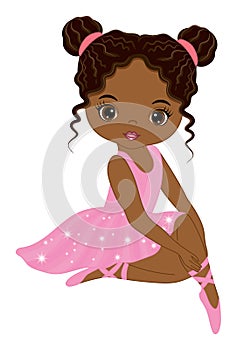 Vector African American Beautiful Ballerina