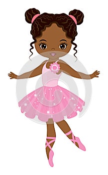 Vector African American Beautiful Ballerina. Vector Ballerina