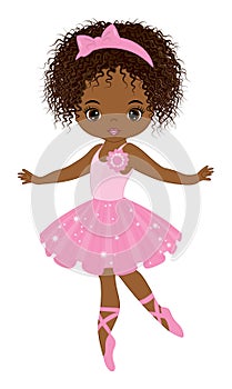 Vector African American Beautiful Ballerina. Vector Ballerina