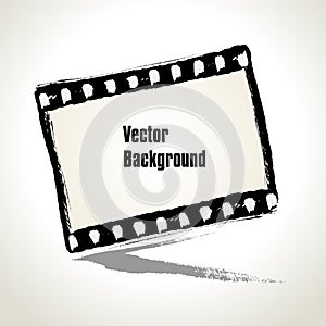Vector: Aged illustration of a grunge filmstrip frame.