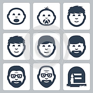 Vector 'aging concept' icons