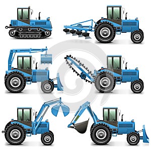 Vector Agricultural Tractor Set 1