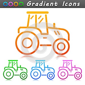 Vector agriculture tractor symbol icon