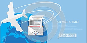 Vector air mail service web icon.