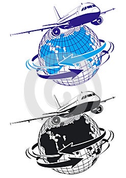 Vector airliner as a logo