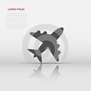 Vector airplane icon in flat style. Airport plane sign illustration pictogram. Airplane business concept