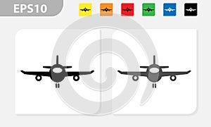 Airplane vector icon eps black and colored