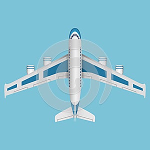 A vector airplane top view.