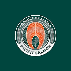 Vector Alaskan salmon logo