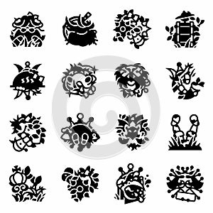 Vector Alice through the Looking Glass icon set