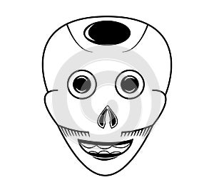 vector alien head icon on white background