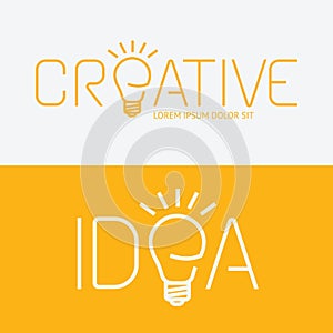 Vector alphabet design creative idea concept with flat sign icon