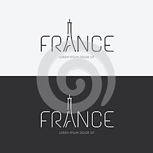 Vector alphabet france design concept with flat sign icon