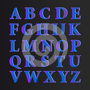 Vector alphabet letters on black