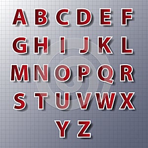 Vector alphabet set, paper, stickers, labels, tags.vector/eps10.