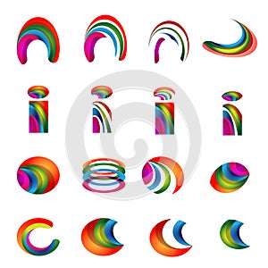 Vector alphabet vibrant logo Designs version 2