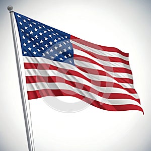 VECTOR American flag waving in the wind