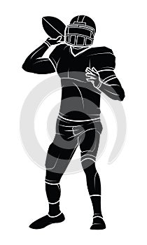 Vector american football players silhouette.