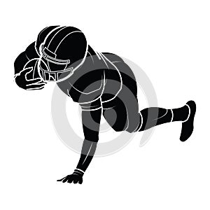 Vector american football players silhouette.