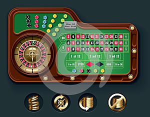 Vector American roulette table layout