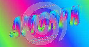 Vector amorph 3d font colorful modern typography style