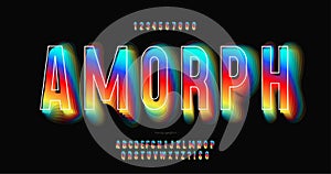 Vector amorph font 3d colorful style modern typography
