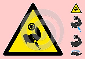 Vector Anabolic Steroid Warning Triangle Sign Icon