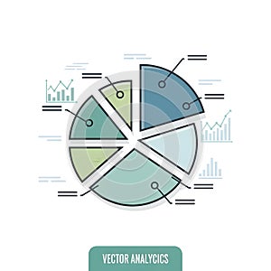 Vector Analytics Pie Chart Illustration