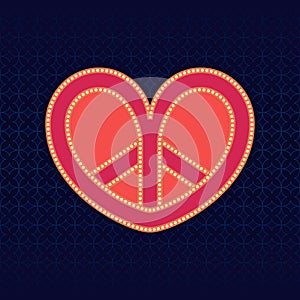 Vector anarchy heart in seamless background