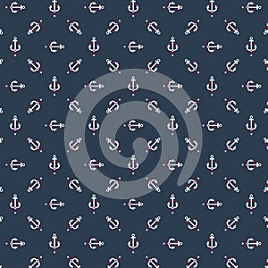 Vector anchor seamless pattern