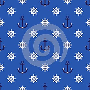 Vector anchor seamless pattern