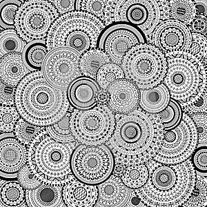 Vector ancient background from black and white mandalas photo