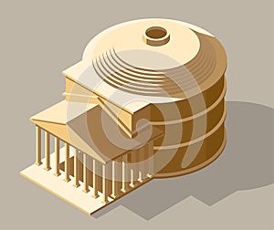 Vector Ancient Isometric Illustration