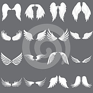 Vector Angel Wing logo set. Winged logo company. Set of Cute Angel Wing.