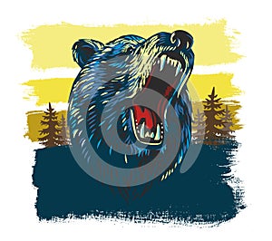 Vector Angry Bear